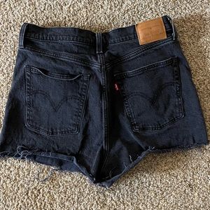 Levi Ribcage Jean Short 32 Black Denim
